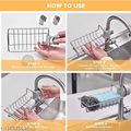 Spinfluencs Stainless Steel Adjusting Multifunctional Over Kitchen Sink Caddy Clamp Faucet Sponge Scrubber Holder Storage Hanging Shelf Draining Bathroom Tap Shampoo Soap Organizer Rack