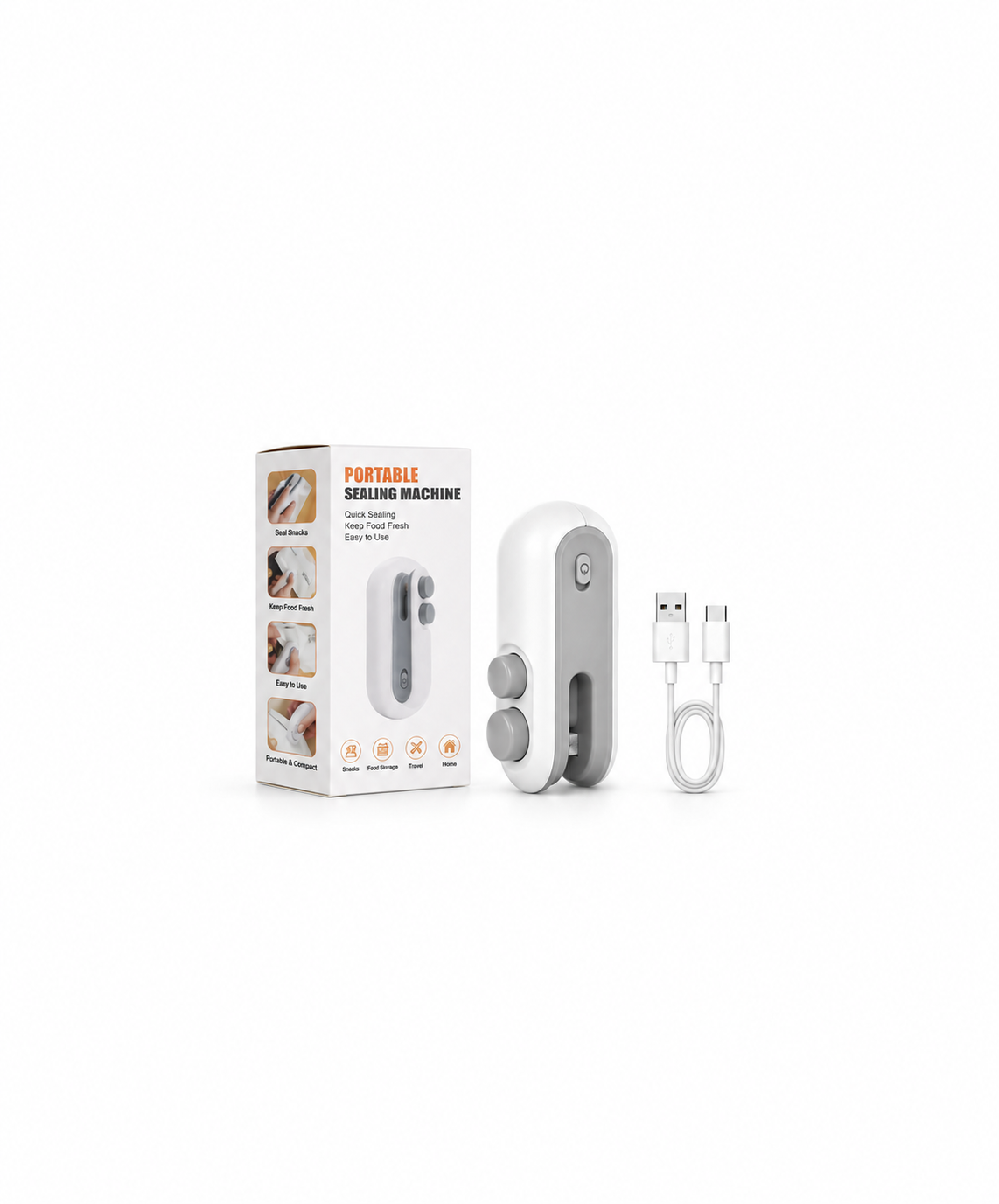 Portable Mini Sealing Machine on white background